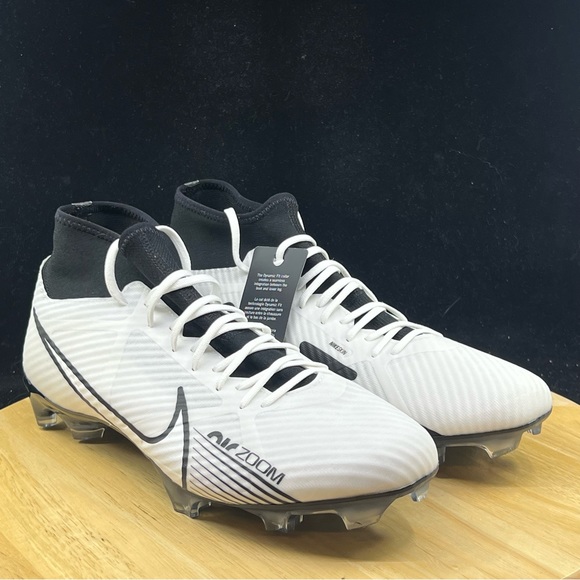 NIKE ZOOM MERCURIAL SUPERFLY 9 ACADEMY FG "NBY" WHITE-BLACK SZ 12 [DX3346-900] - Picture 6 of 10